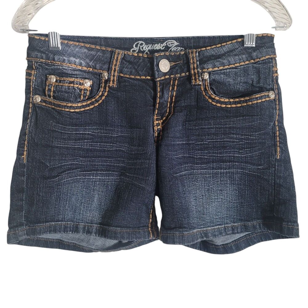 Request Jeans Y2K Low Rise Denim Shorts Women's Size 5 / 27 Blue 5" Inseam